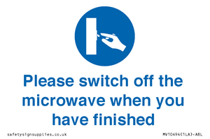Please switch off the microwave when you have finished